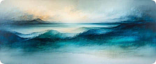 Atmospheric drift mural in blue — produced by Scénique